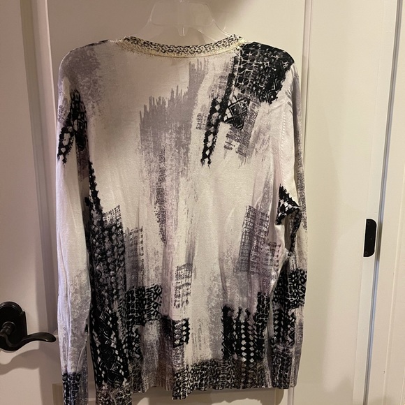 Chico’s Ecru Foil Cardigan Chico’s 3 or XL NWT - Picture 2 of 3